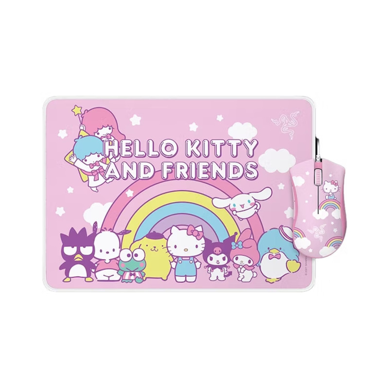 Игровой комплект мышь и коврик Razer DeathAdder Essential  Goliathus Hello Kitty and Friends Editi