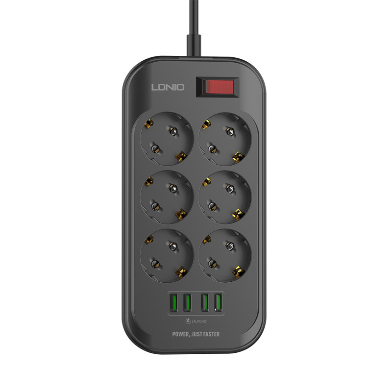 Сетевой фильтр LDNIO Defender SE6403 6 розеток 4USB 5V34A Провод 2м