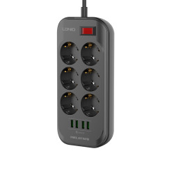 Сетевой фильтр LDNIO Defender SE6403 6 розеток 4USB 5V34A Провод 2м