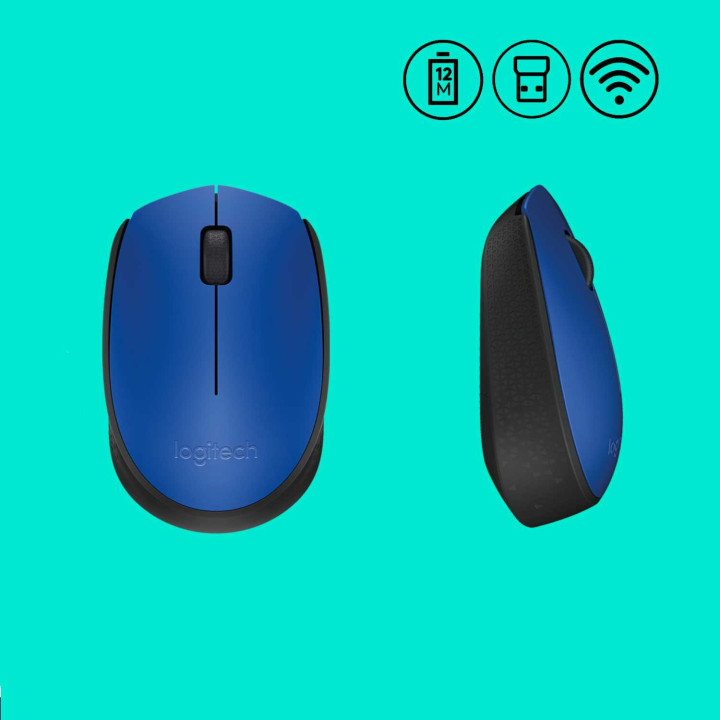 Мышь беспроводная Logitech M171 Blue (синяя,